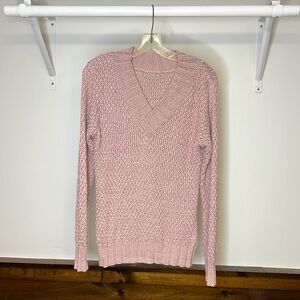 H&M Pink V-Neck Knit Sweater- M‎